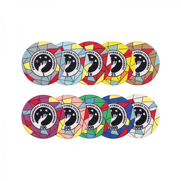 Quality 300pcs / 500pcs Casino Poker Chips Ceramic Durable Mix Color for sale