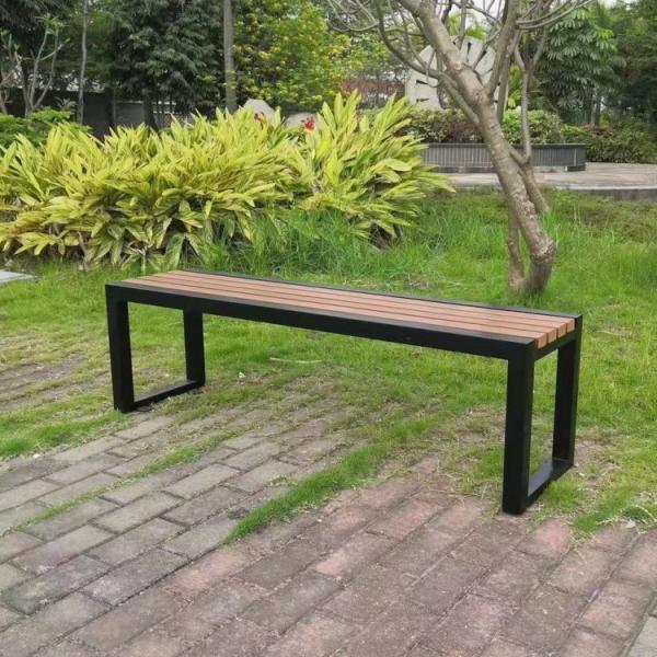Quality Begonia Wood Galvanized Metal Outdoor Bench WPC 3 Seater Metal Garden Bench for sale