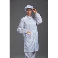 Quality Resuable Anti Static ESD cleanroom labcoat white color with conductive fiber for sale