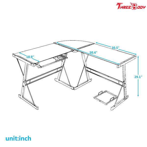 China Computer Modern Office Table L Shaped Corner Desk Commercial Office Furniture factory