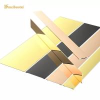 China Gold Mirror Flat Stainless Steel Tile Trim 8FT Length JIS Standard factory