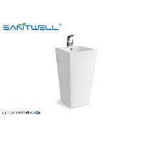 China SWC2141 bathroom pedestal basins , Single hole oval ceramic sink for sale