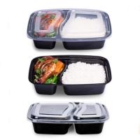 China 1000ml 1200ml Europe Style PP Food Trays Two Compartment With Lid Waterproof factory