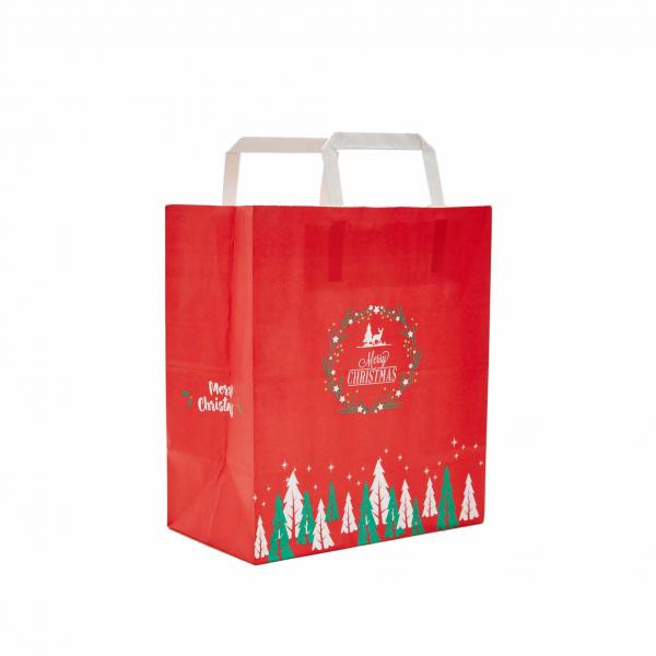 Quality 100% Recycled Shopping Bag With Flat Handles 7" X 3 1/4" X 9 1/2" for sale