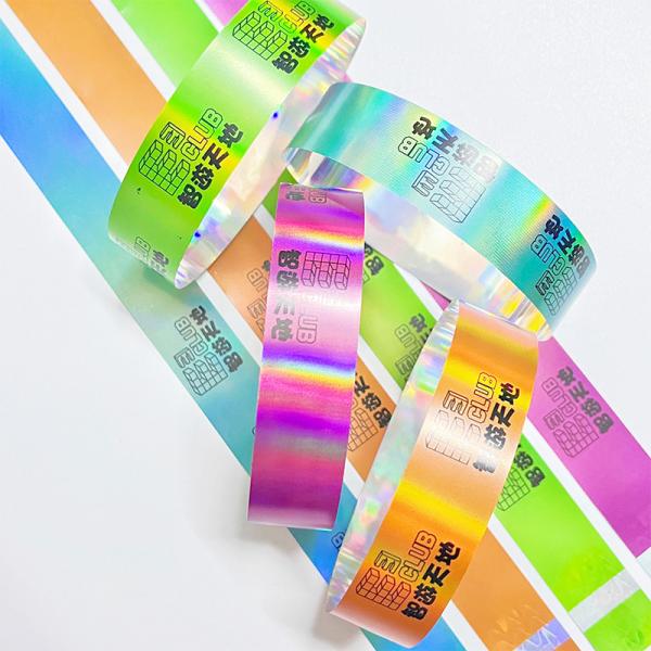 Quality Tearproof Colored Paper Wristbands Tyvek Printable Customized Logo for sale