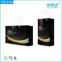 Buy cheap Personalized Black Glossy Finish Paper Shopping Bags With Handles , Logo Printed from wholesalers