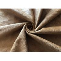 Quality 130GSM 100 Percent Polyester Brushed Suede Fabric For Clothing Brown Color for sale