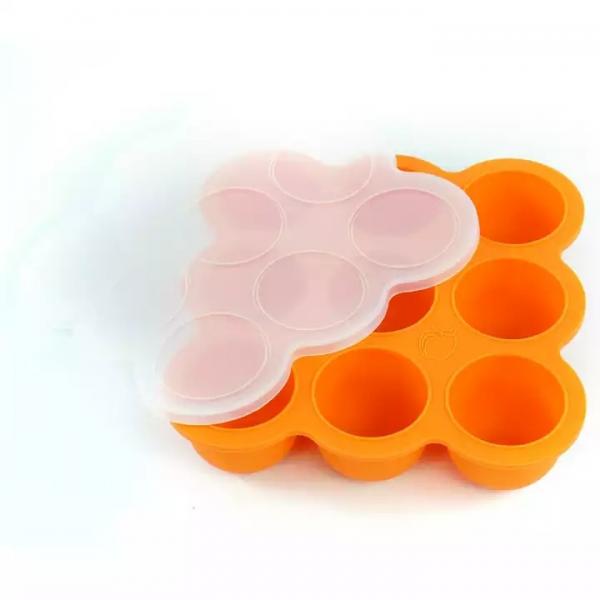 Quality 9 Cavities Silicone Baby Tray Half Sphere BPA Free Suction Feeding Plate for sale