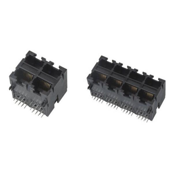 Quality 2 x 2 / 2 x 4 Port 90 Degree RJ45 Connector Without EMI PBT Housing for sale