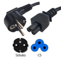 China European Black Mickey Mouse Power Cord CEE 7 / 7 to IEC C5 for Laptop factory