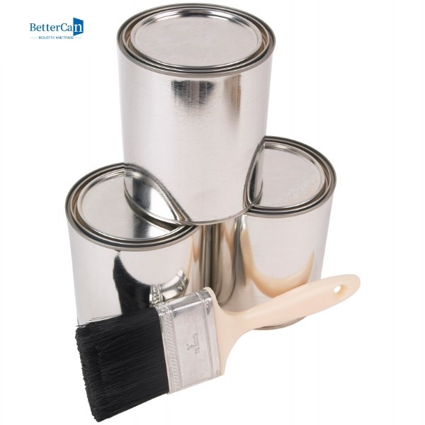 Quality Car Paint Tin Cans 4 Litre Round Metal Paint Bucket With Lid for sale