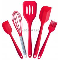 China 5 Pieces Silicone Kitchen Tools Set , Spatula , Brush, Turner and Whisk factory