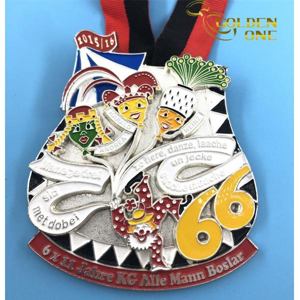 Quality Filling Color Silver Metal Sports Medal Custom School Carnival Wearable With Diamond for sale