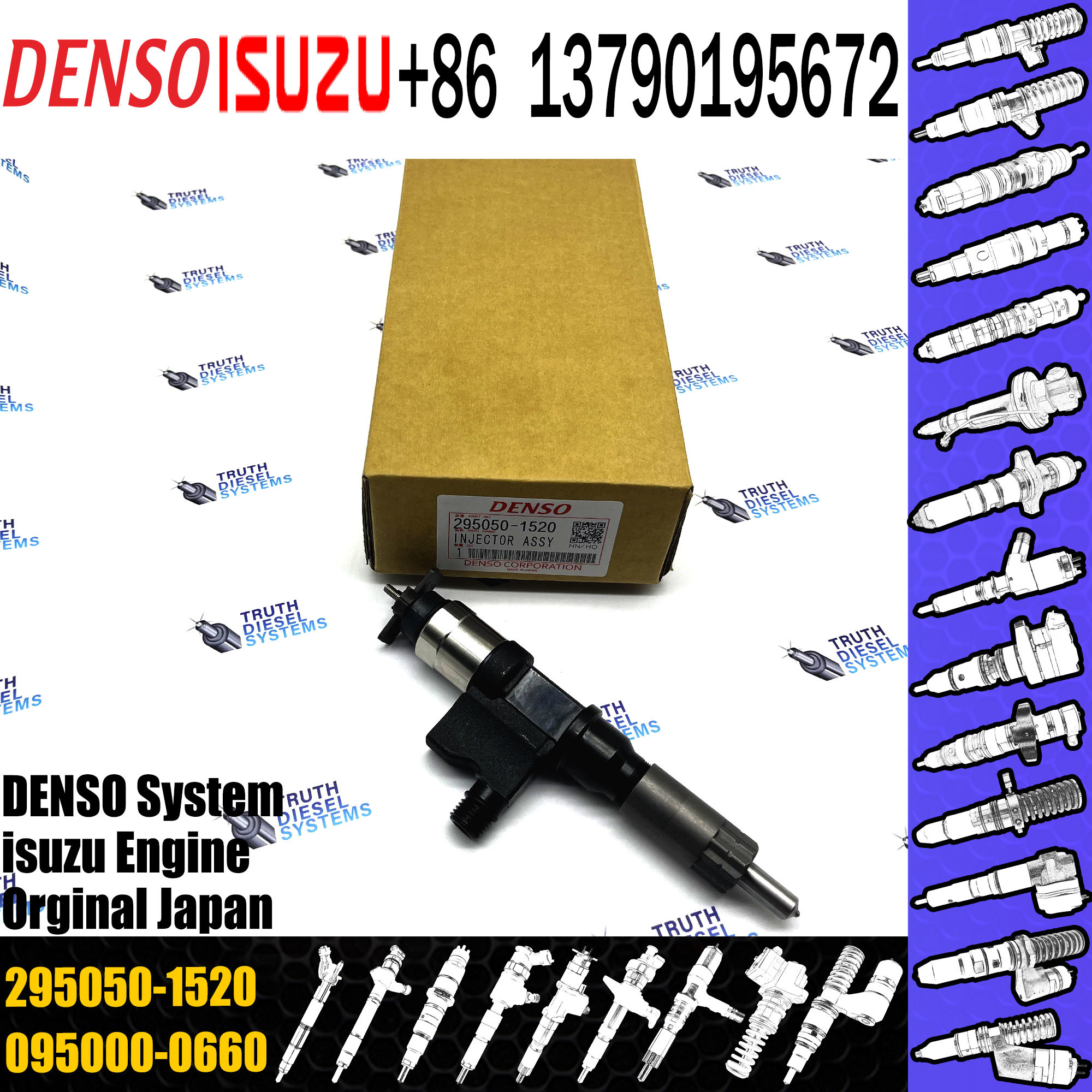 China Common Rail Injetor 295050-1520 Diesel Engine Fuel Injector 8-98243863-0 factory