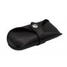 China Nubuck Black Leather Glasses Case , Belt Buckle Leather Eyeglass Pouch factory