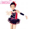 China Children'S Dance Clothes Black Red Sequin Tutu Skirt  For Solo Performance factory