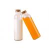 China High White Glass Juice Bottles With Lids / Glass Drink Containers factory