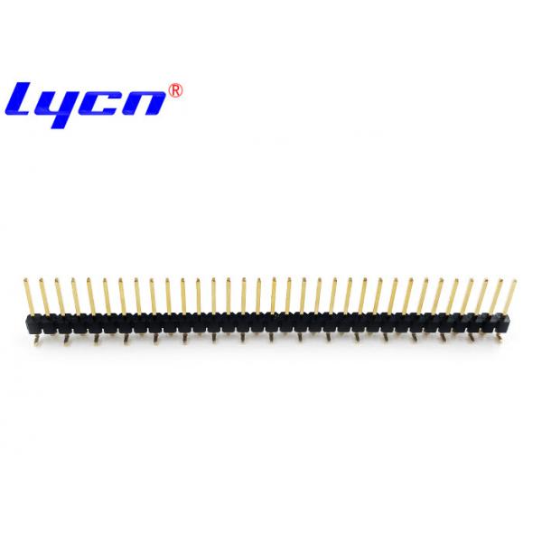 Quality SMT Type 2.54mm Pin Header Connectors Single Row Black Plastic Body for sale