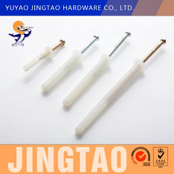 Quality PA Nylon Nail In Anchors Flat Head High Capacity 6.5mm  X 25mm for sale