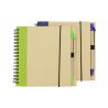 China Wooden color Surface Hardback Spiral Bound Notebook With Pen Elastic factory