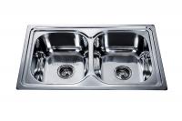 China Latvia hot sale double bowl kitchen sinks stainless steel 78*48CM factory