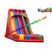 China Plato Material Sewing Inflatable Dry Slide , Colorful Inflatable Commercial Slide for sale