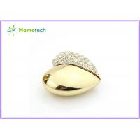 China OEM Jewelry Crystal Heart USB Flash Drive , Heart Shape Pendant Usb 2.0 for Girl factory
