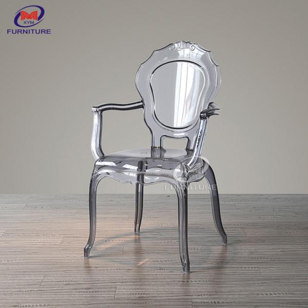 Quality Wedding Clear Princess Bella Ghost Polycarbonate Chair Resin Chiavari Chair With Arms for sale