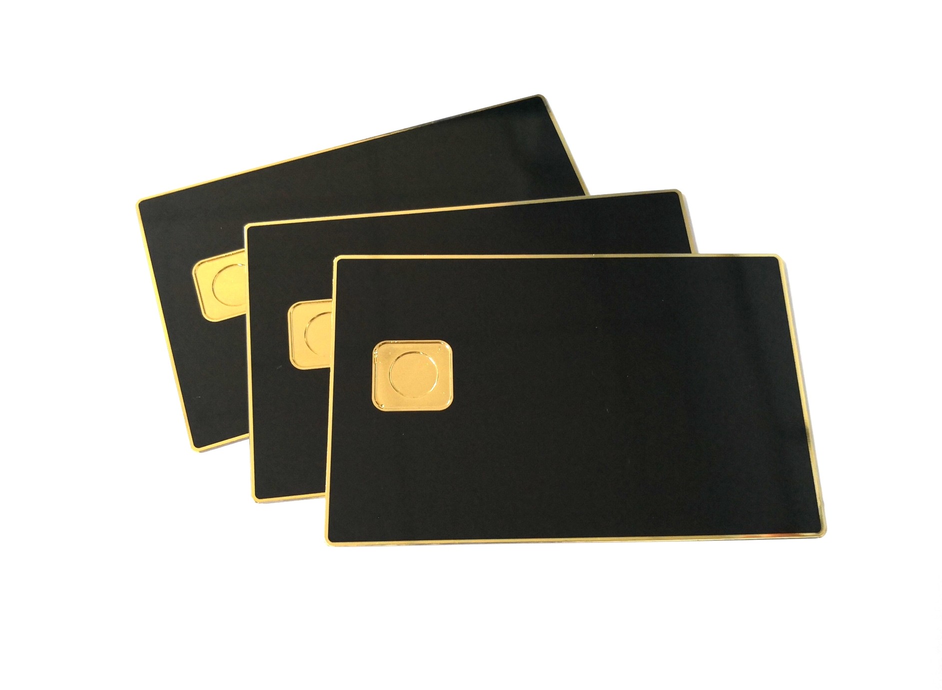 China Shiny Gold Black Metal Membership Card Printing With Chip factory