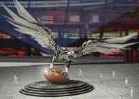 China Large Size Decoration Stainless Steel Metal Sculpture Eagle Sculpture 500cm Height factory