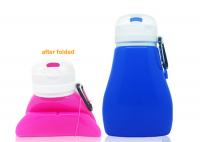 China Students Silicone Flexible Drink Bottle , 450ml Collapsible Water Bottle With Filter factory