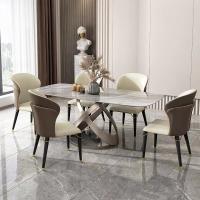 China Rectangle Shape Assemble Marble Dining Table For Hotel Purpose factory