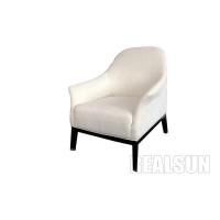 China Custom Lounge Chairs Single Seater Wooden Sofa Chair Black Solid Wood Leg With Linern Fabric factory