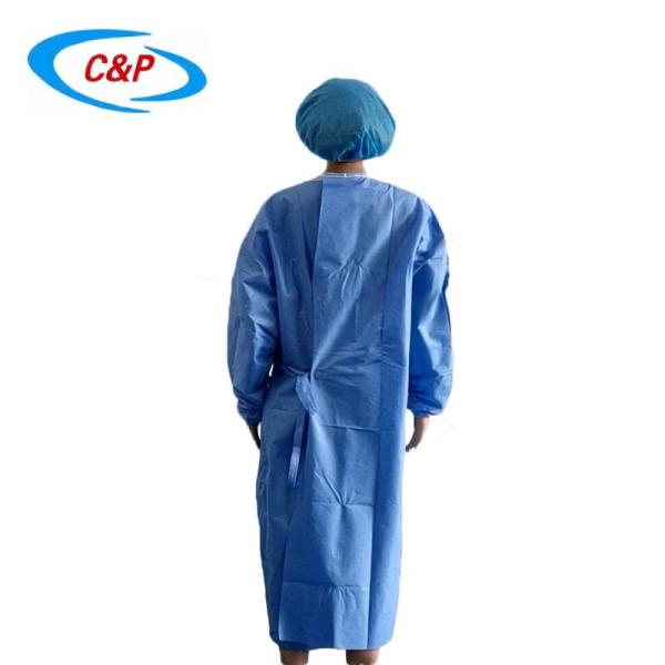 Quality 45gsm Disposable Surgical Gown Reinforced Gown SMS SMMS Spunlance for sale