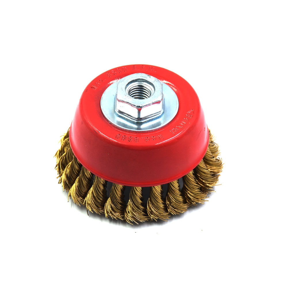 China Industrial Metal Twist Knot Wire Brush Customized Size Removing Stain Polishing Cup factory