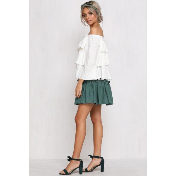 Quality Womens Tops Blouses 2018 Off Shoulder Ruffle Top In White for sale