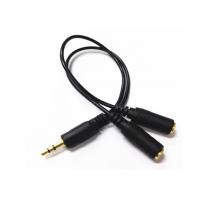 China Gold Plated Y Splitter Cable / Audio Video Cable Right Angle 3.5 Mm Diameter factory