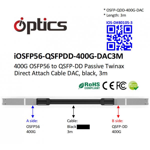 Quality 400G OSFP56 to QSFPDD (Direct Attach Cable) Cables (Passive) 3M 400G OSFP DAC for sale