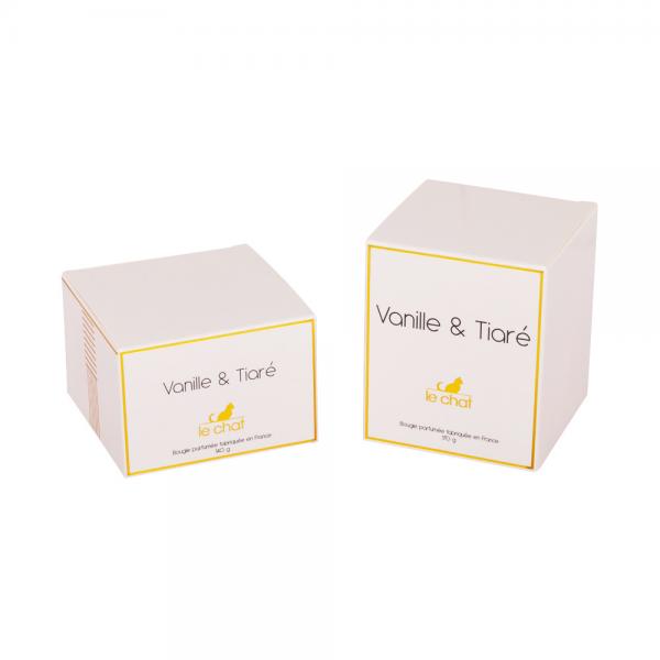 Quality Customized White Candle Packaging Box Gold Hot Foil Stampping for sale