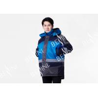 China Reflective Tape Padded Winter Coat / Mens Warm Work Coats Blue And Navy for sale