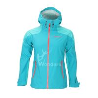 China Breathable Rain Waterproof Jackets Womens 2.5 Layer Fix Hood Rain Jacket Customized factory
