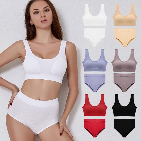 Quality Seamless Plus Size Bra Sets Breathable Full Brief Underwear Sets for sale