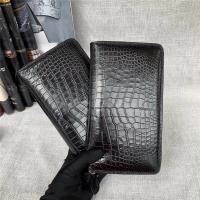 China Genuine Real True Crocodile Belly Skin Male Clutch Purse Men's Long Wallet Authentic Alligator Leather Large Card Holder factory