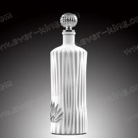 Quality Empty Transparent Wine Tequila Glass Bottle Lead Free 750ml for sale