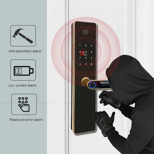 Quality Tuya App Front Door Smart Lock With Handle Fingerprint IC Card Password Access for sale