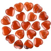 China 0.8 Inch Natural Red Jasper Gemstone Heart Shaped Stone Healing Crystal factory