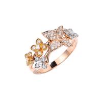 China Wedding rings Rose Gold Butterfly Diamond Ring 18K gold diamond rings for sale