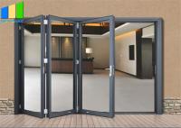 China Accordion Design Bifold Exterior Aluminum Alloy Glass Folding Patio Doors factory