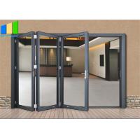 China Accordion Design Bifold Exterior Aluminum Alloy Glass Folding Patio Doors for sale