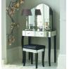 China Popular Mirrored Vanity Desk , Black Wooden Mirrored Dressing Table With Drawers factory